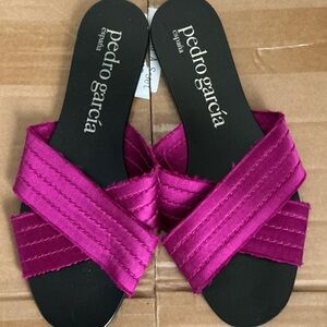 Pedro Garcia Fuchsia Crisscross Sandals